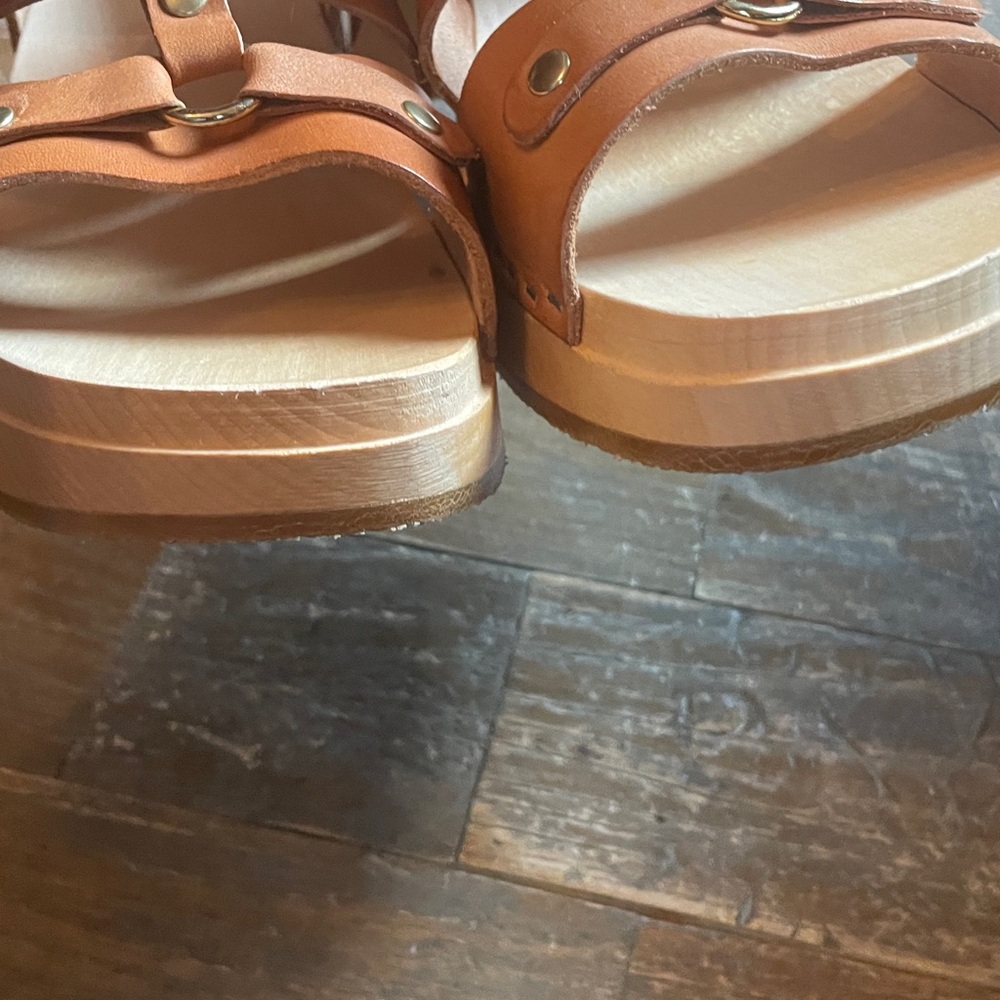 Swedish Hasbeens Brassy High Vachetta Leather Sandals🖤 - Picture 8 of 14